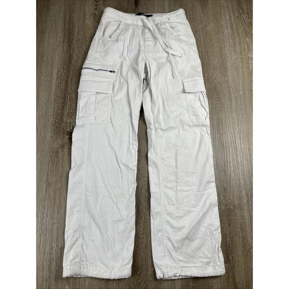 Hollister White Cargo Pants Adjustible - Rise Parachute Baggy Women's XS See Des